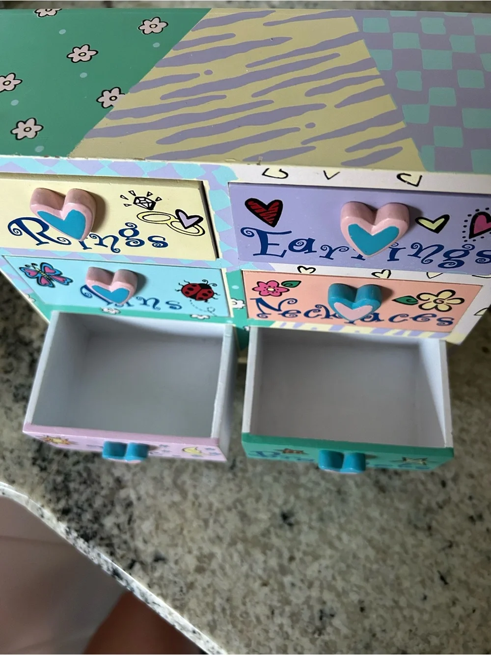 Y2K Pastel Heart Jewelry Organizer Box